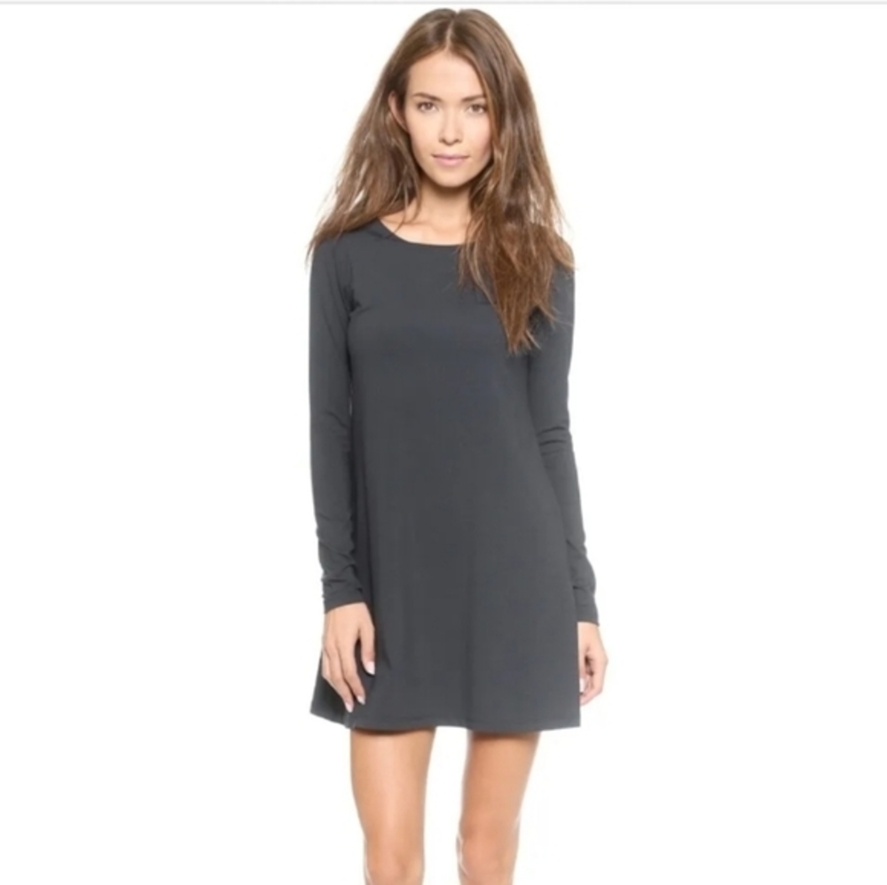 Susana Monaco Gray Long Sleeve A line Shift‎ Dress, Size S, Neutral Casual Soft